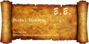 Budai Bökény névjegykártya